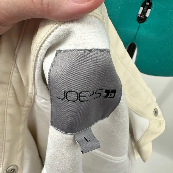 JOE'S JEANS Faux Leather Shirt Jacket in Ecru NWOT - Picture 4 of 5